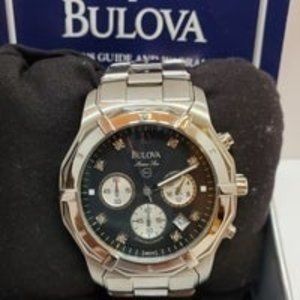 Bulova Marine Star Diamond Chronograph Wristwatch for Men(real dismonds)